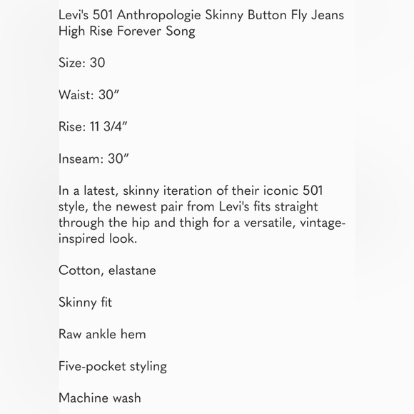 COPY - Levis 501 with minimal distressing, size 30 x 30. - Picture 2 of 15